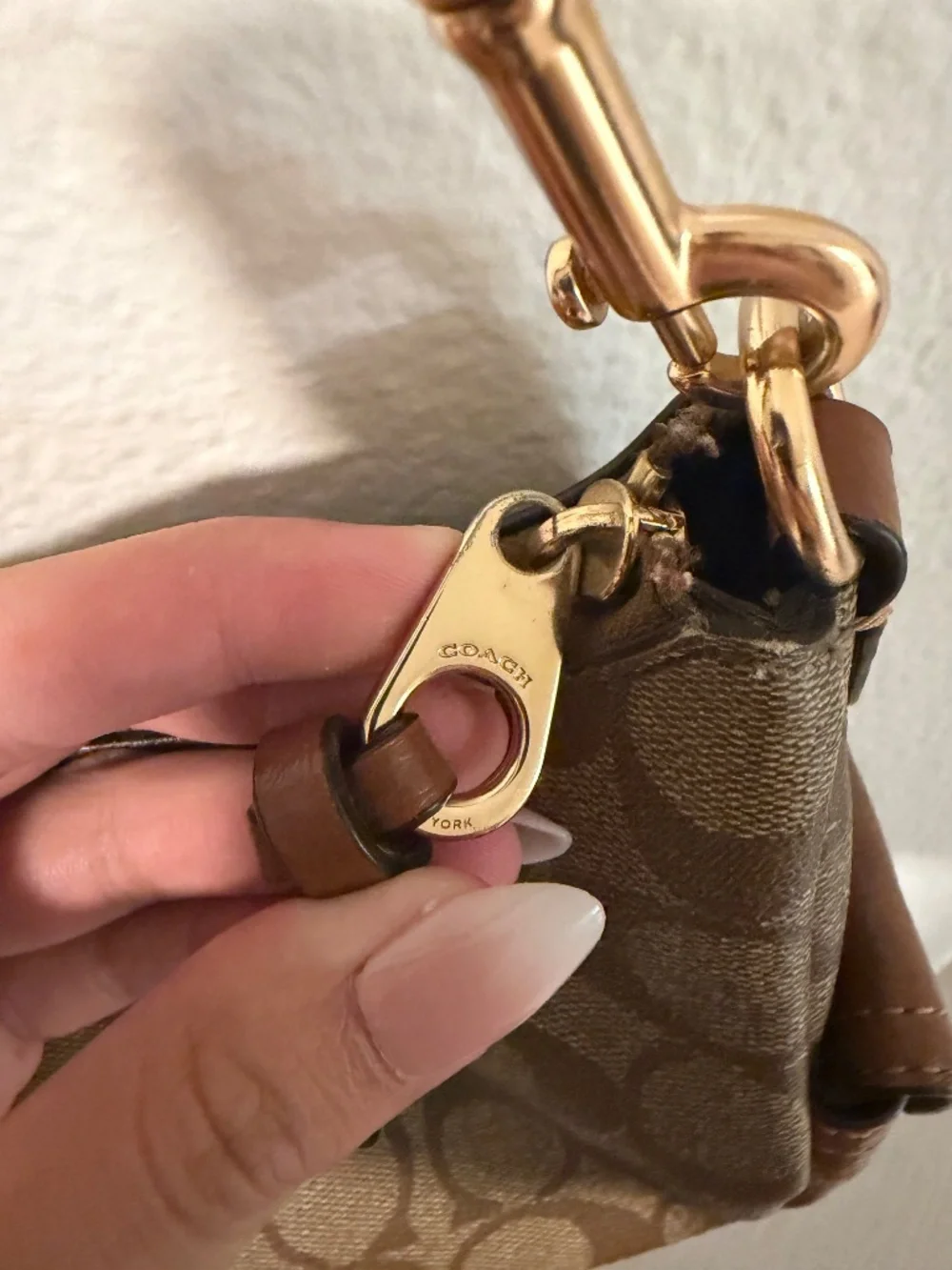 Coach Pennie Shoulder Bag in Signature Canvas and Pebble Leather